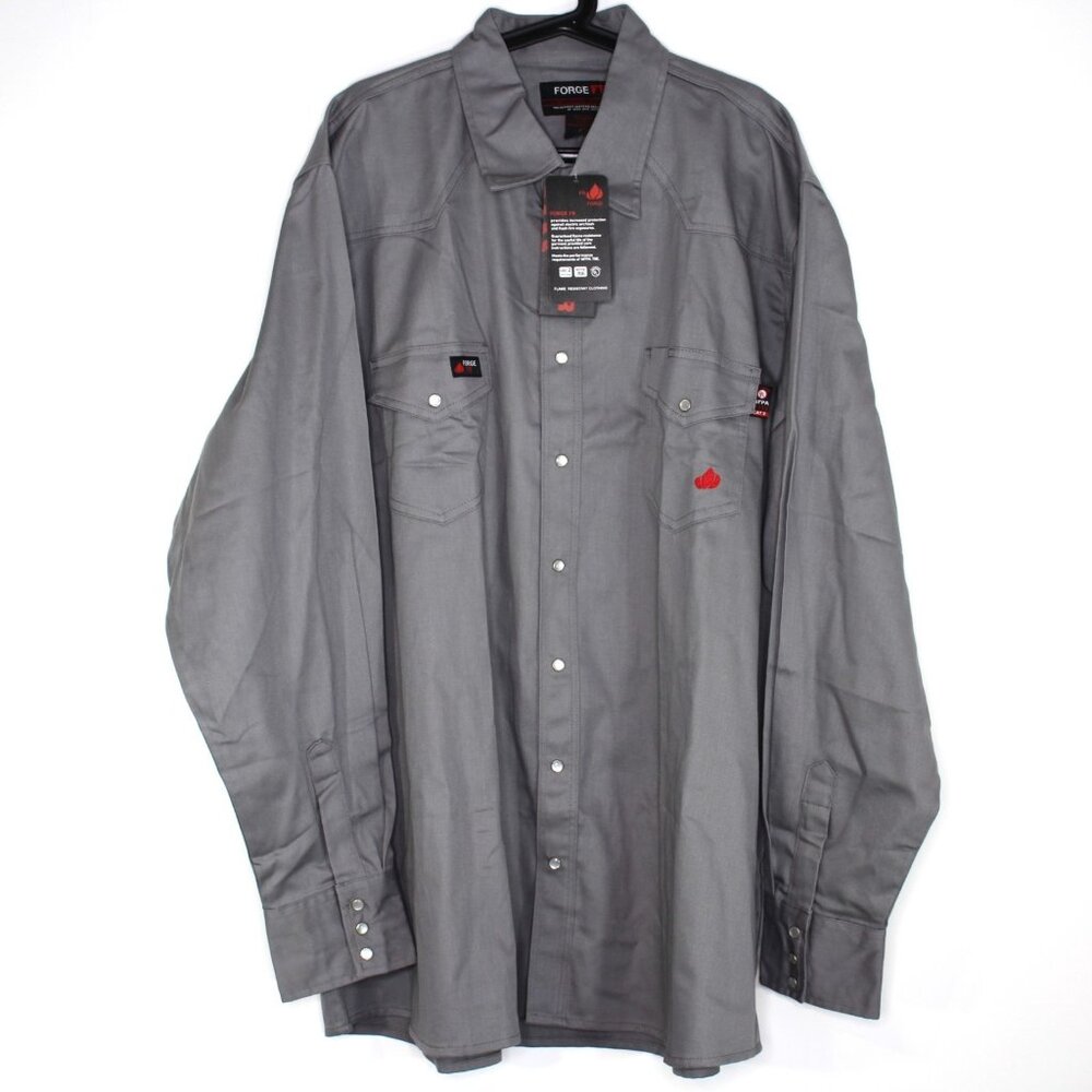 Forge FR Mens 3XL Flame Fire Resistant Pearl Snap Button Up Shirt NEW M1127